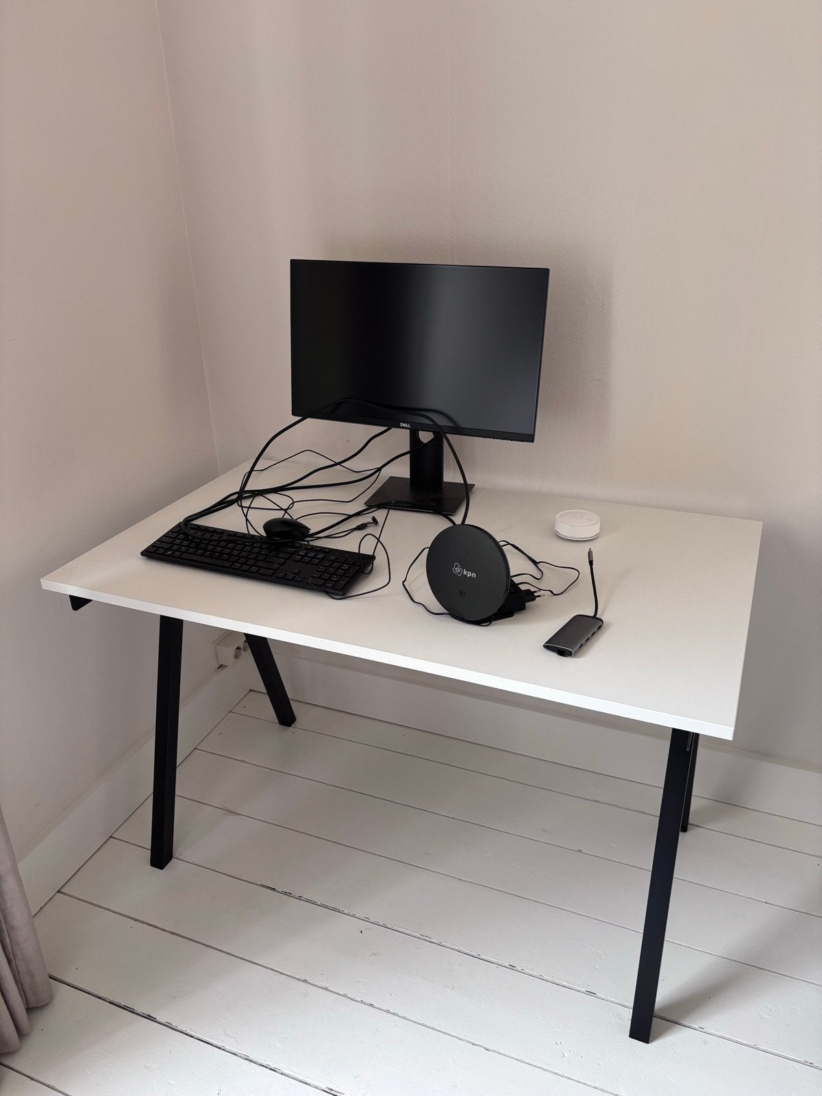 IKEA Trotten Bureau Wit/Antraciet 120x70 cm, Huis en Inrichting, Ophalen, Metaal, Zo goed als nieuw, IKEA