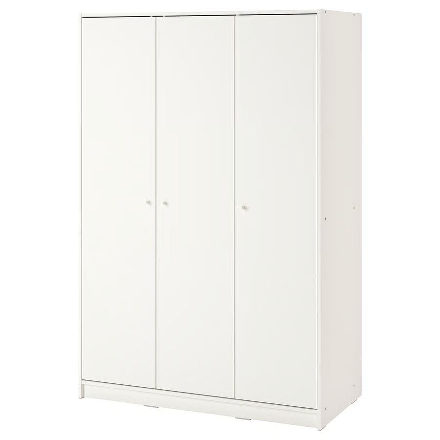 KLEPPSTAD Kledingkast met 3 deuren, wit, 117x55x176 cm, Ophalen, Gebruikt, 100 tot 150 cm, 150 tot 200 cm