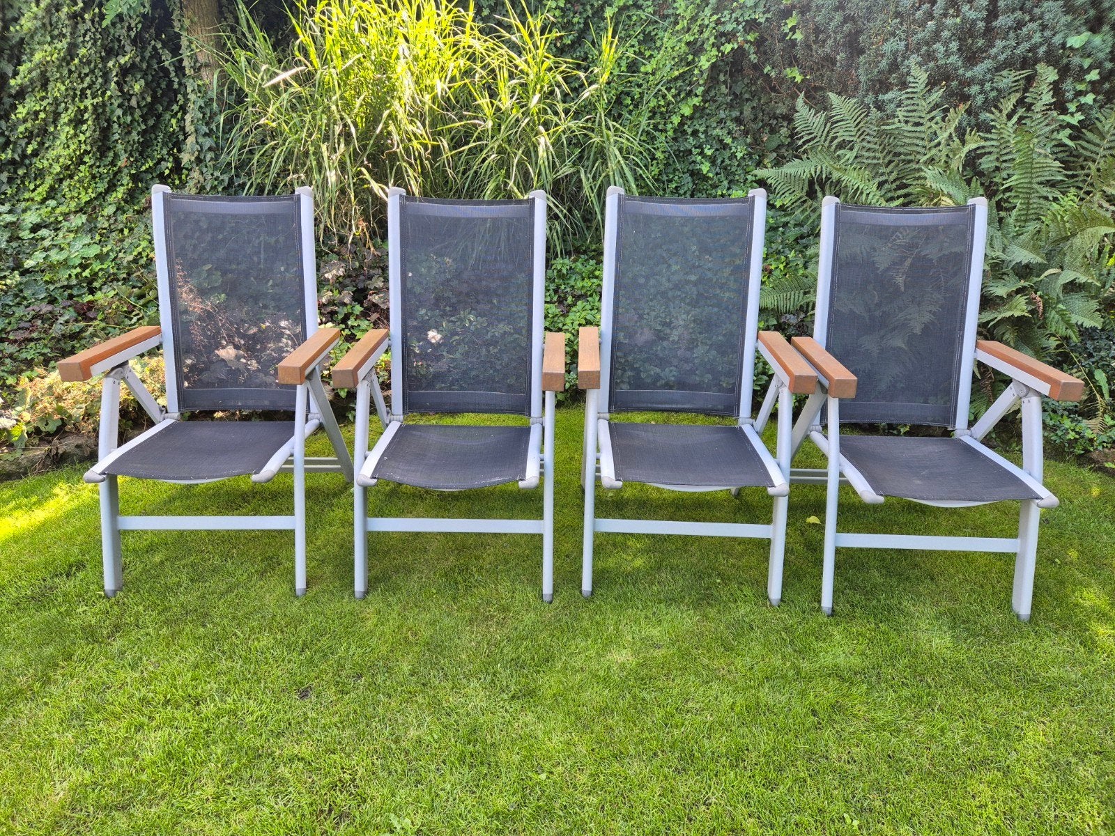 Hartman standen stoelen 4 stuks tuinset tuinstoelen stoel, Ophalen, Gebruikt, Aluminium, Verstelbaar