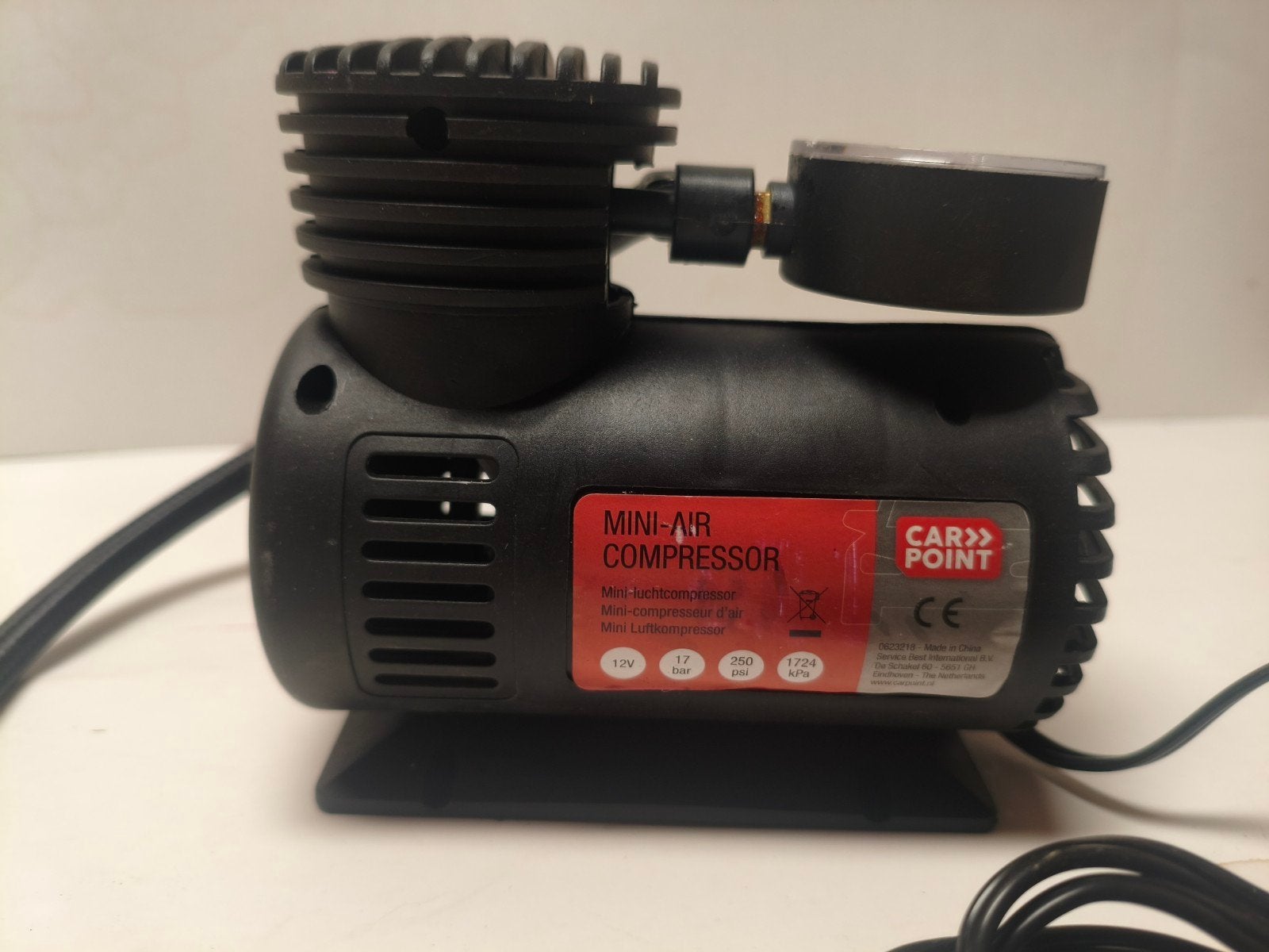 Mini luchtcompressor 12V - Car Point, Gebruikt, Ophalen of Verzenden, Minder dan 200 liter/min, Minder dan 6 bar