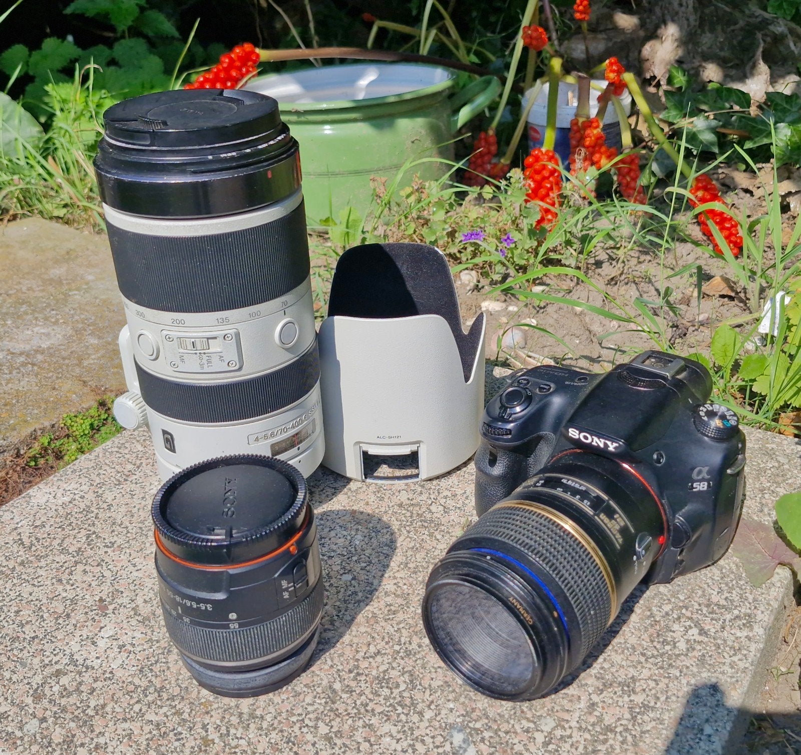 Sony camera inclusief 3 lenzen ., Ophalen, Sony, Sony A-mount, Telelens