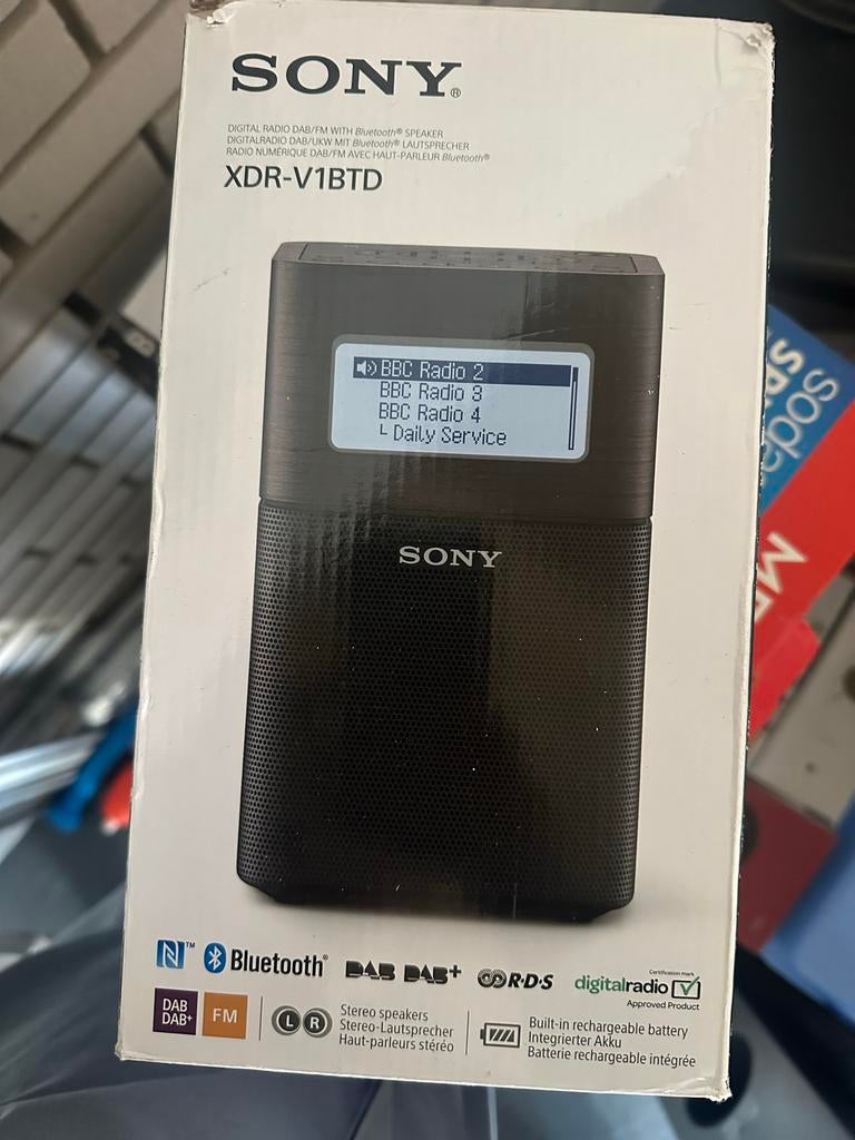 Sony XDR-V1BTD DAB+ Radio (Bluetooth luidspreker) - Nieuw, Audio, Tv en Foto, Ophalen of Verzenden