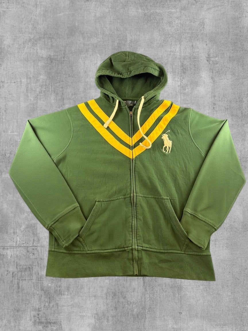 Polo by Ralph Lauren hoodie met rits groen heren maat L, Kleding | Heren, Verzenden, Zo goed als nieuw, Maat 52/54 (L), Groen