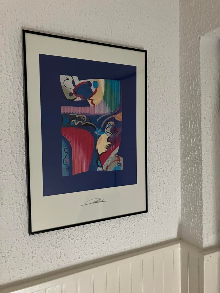 Abstracte Kunstprint - Gesigneerd 'Cobo', Ophalen of Verzenden