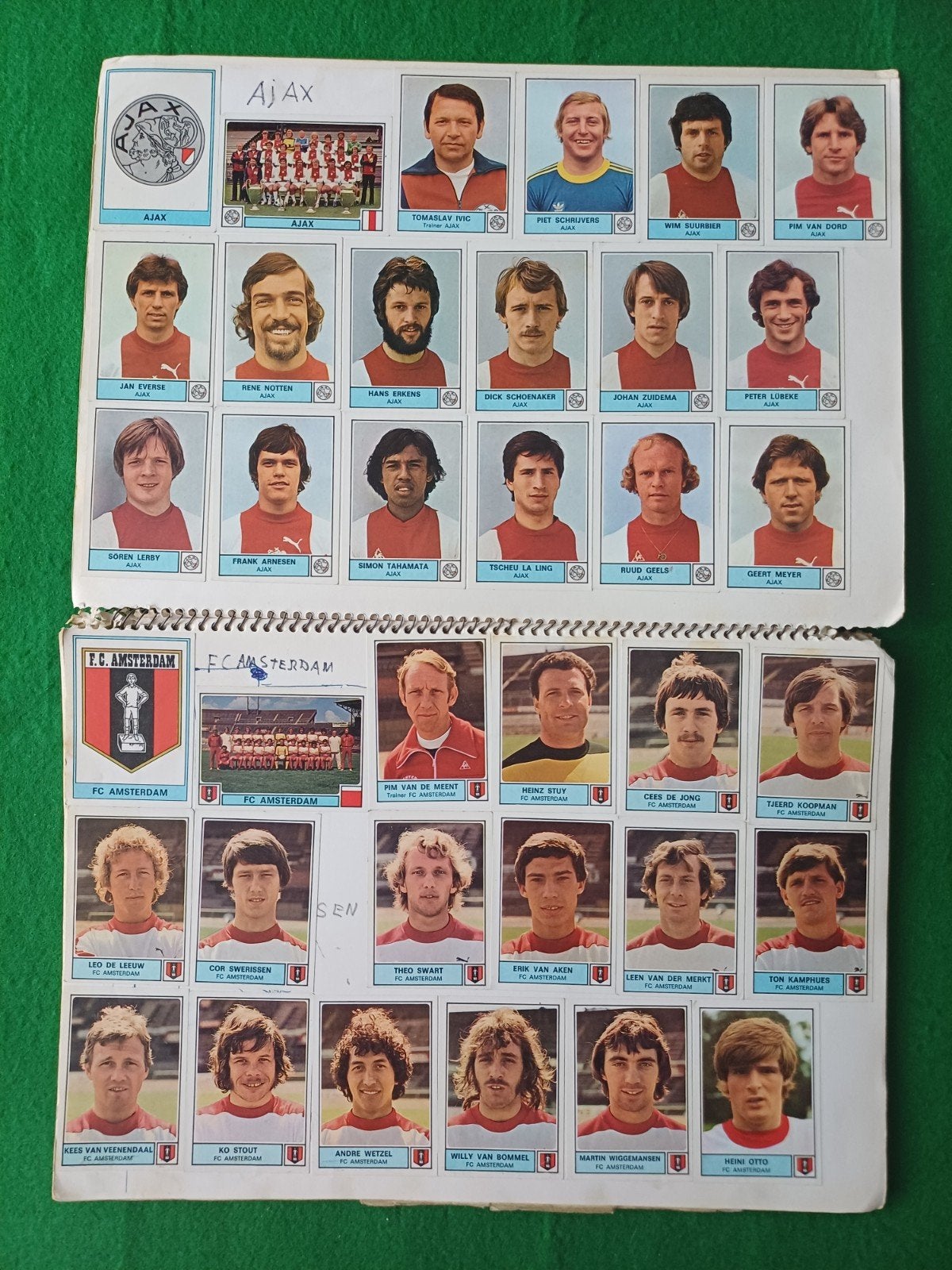 Schetsboek met voetbalplaatjes -panini Vintage Collectie, Ophalen of Verzenden, Gebruikt, Overige binnenlandse clubs, Poster, Plaatje of Sticker