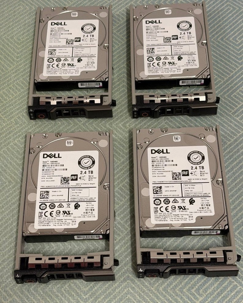 Dell Exos 10E2400 2.4 TB SAS 10K 12Gbps (4 stuks) 2.5", Ophalen, Intern, SAS, Server