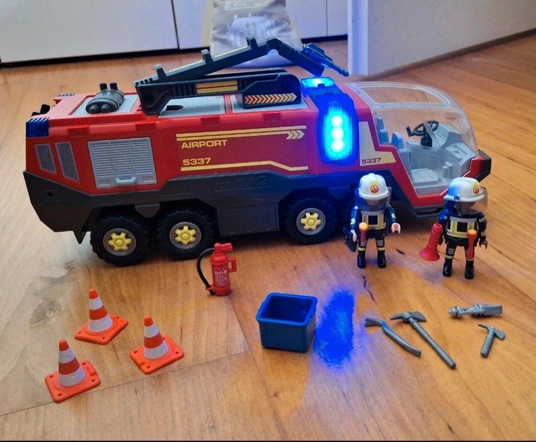 Playmobil Luchthavenbrandweer met licht en geluid (5337), Kinderen en Baby's, Speelgoed | Playmobil, Complete set, Voertuig, Ophalen of Verzenden