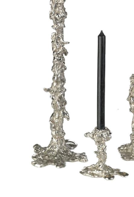 POLSPOTTEN Kandelaar Drip Silver Small | Van €60, nu, Huis en Inrichting, Woonaccessoires | Kandelaars en Kaarsen, Overige materialen