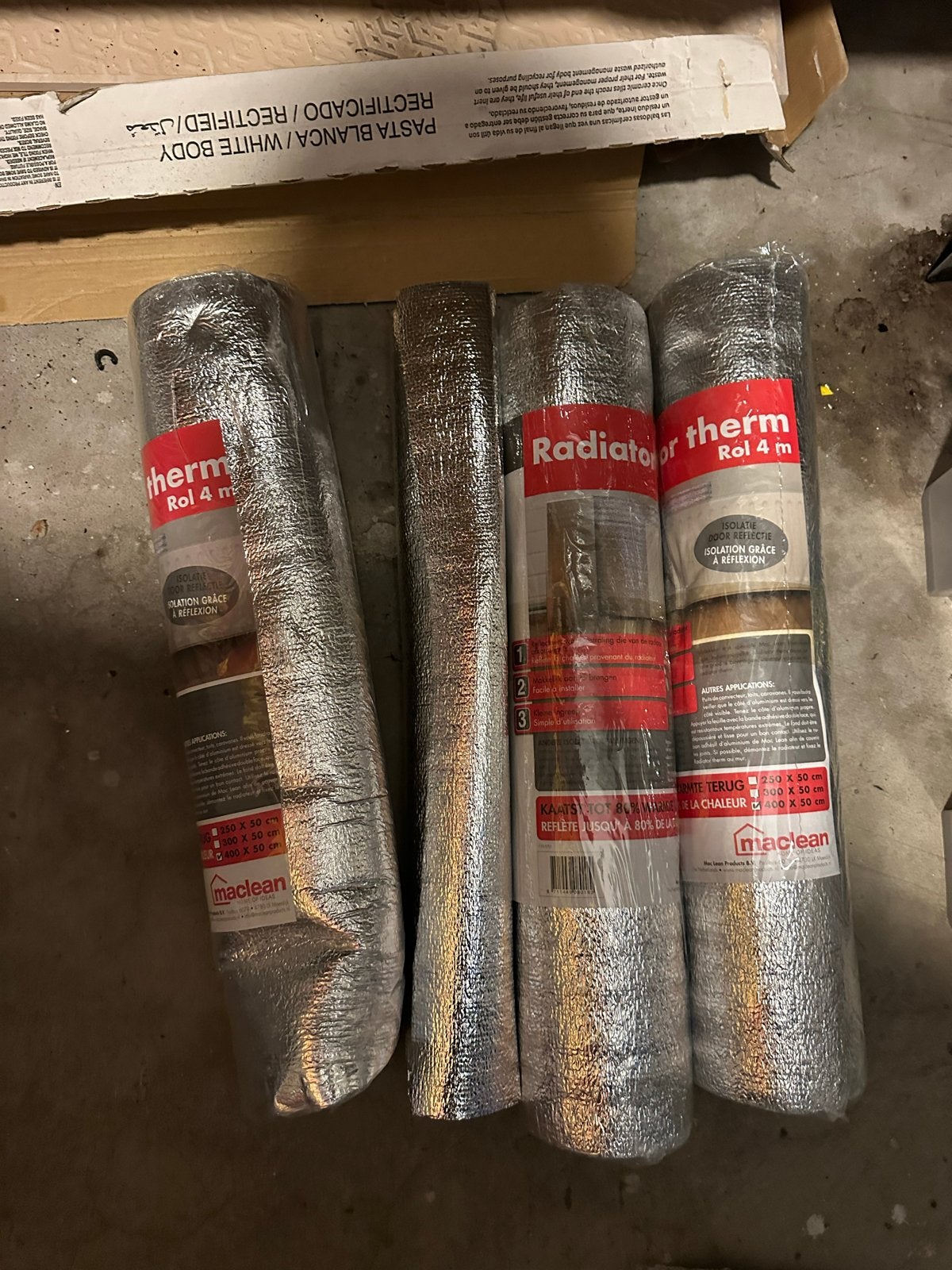 3 Rollen Maclean Radiatorfolie 400x50 cm - Extra Isolatie, Minder dan 4 cm, Overige materialen, Nieuw, Ophalen of Verzenden