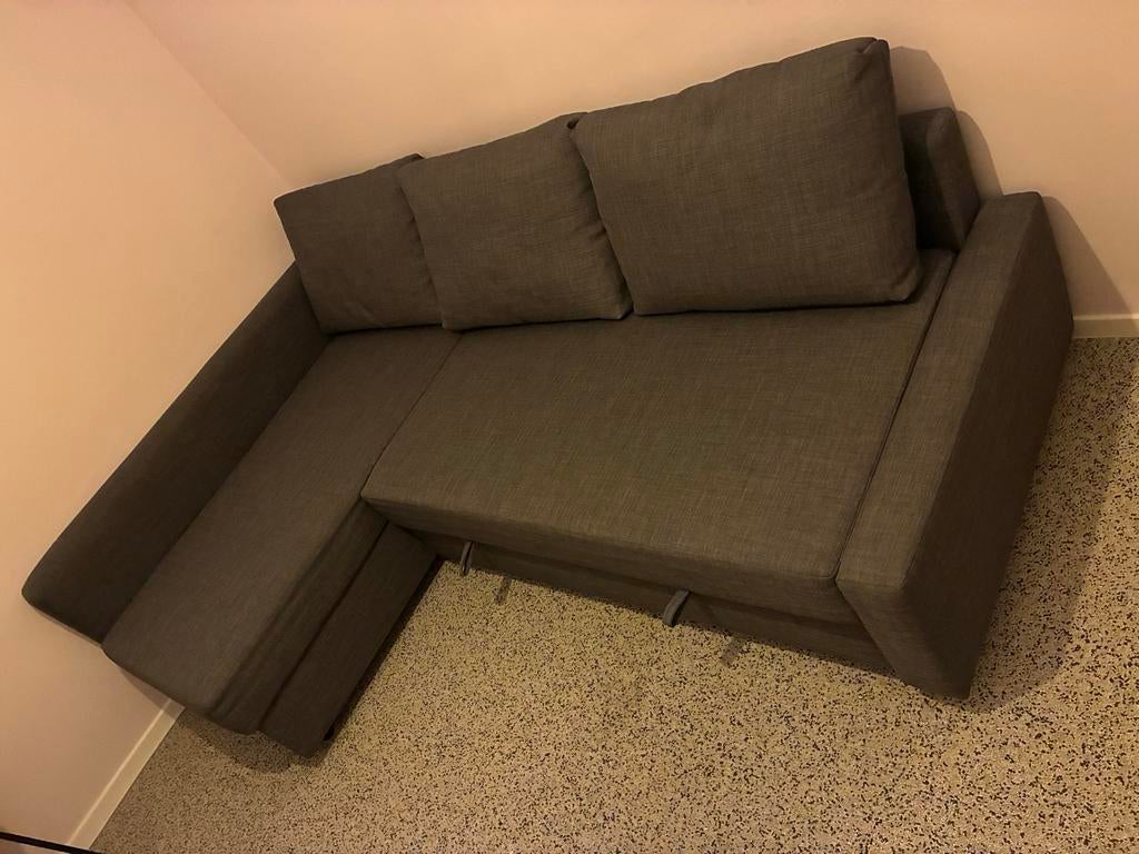 Comfortabele slaapbank met chaise longue, Ophalen, Gebruikt, Tweepersoons, 140 cm