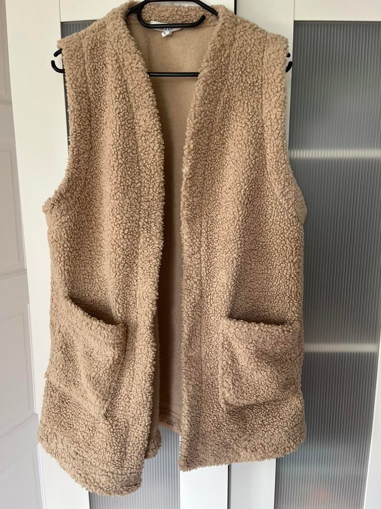 Heerlijke teddy gilet lang Enjoy maat L, Ophalen of Verzenden, Zo goed als nieuw, Maat 42/44 (L), Beige