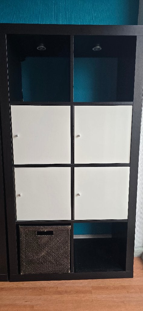 Open kast / Billy Ikea Expedit / zwartbruin inc. inzet, Ophalen, Kunststof, Met deur(en), 100 tot 150 cm