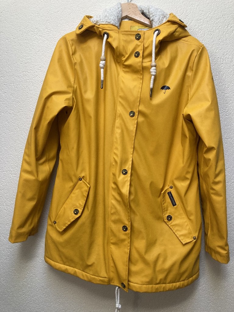 Te koop gele regen- en winterjas van Schmuddelwedda., Kleding | Heren, Jassen | Winter, Geel, Maat 56/58 (XL), Ophalen of Verzenden