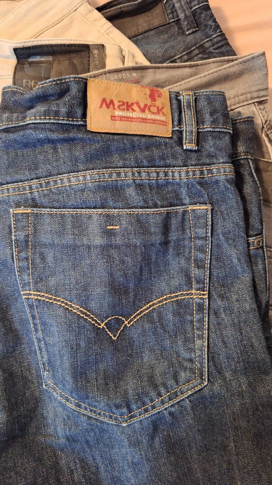 Vier korte Jeans Broeken voor Heren - Maat W36, Kleding | Heren, Ophalen of Verzenden, Gedragen, Blauw, W36 - W38 (confectie 52/54)