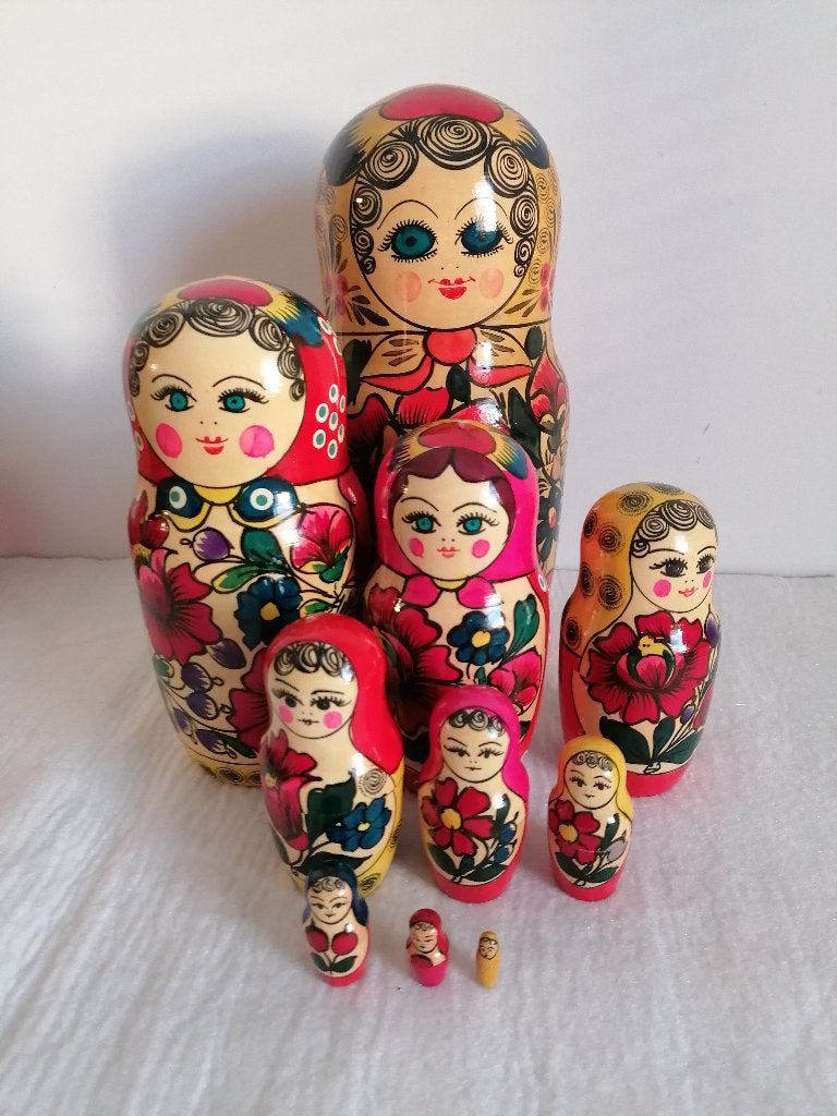 XXL matroesjka poppen 10 delig en real vintage izgst, Antiek en Kunst, Ophalen of Verzenden