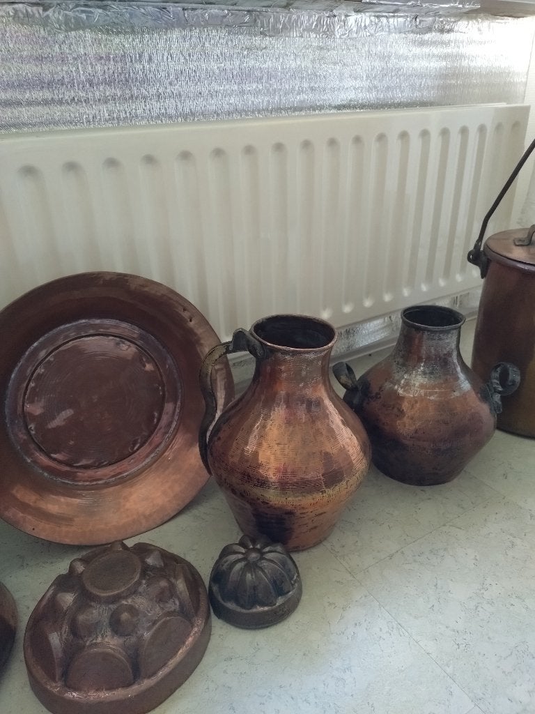 Verzameling koperen kannen en kruiken, Antiek en Kunst, Antiek | Koper en Brons, Ophalen, Koper