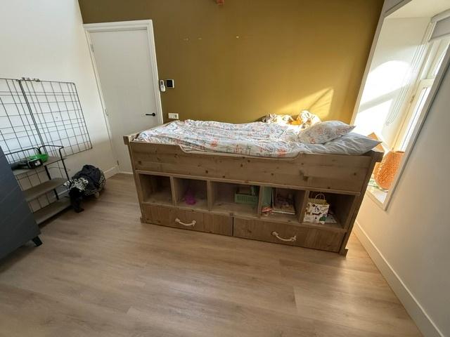 Steigerhouten Kajuitbed, Kinderen en Baby's, Kinderkamer | Bedden, Ophalen, 85 tot 100 cm, Zo goed als nieuw, Lattenbodem
