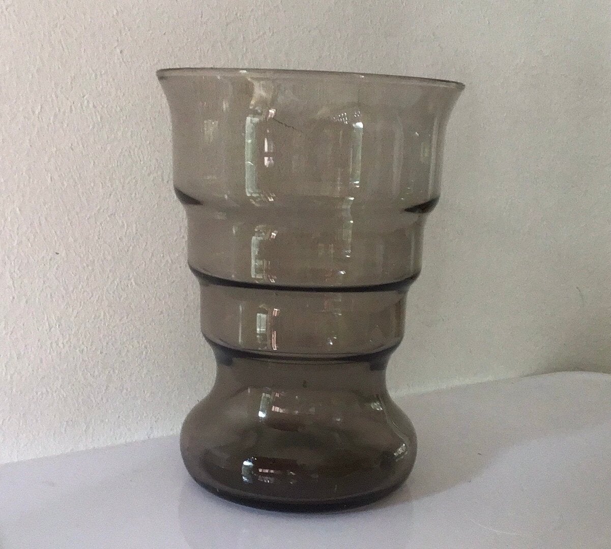 De Bazel Leerdam rookglas vaas, Ophalen of Verzenden