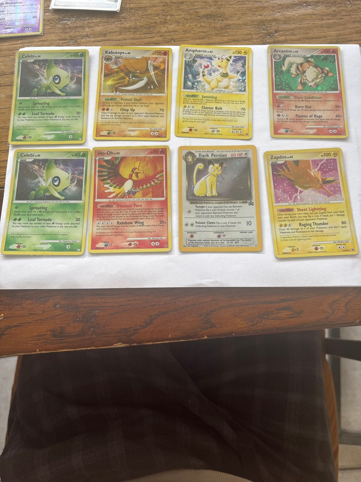 Zeldzame Pokémon Holo Kaarten - Celebi, Ho-Oh, Zapdos, Ophalen of Verzenden, Zo goed als nieuw