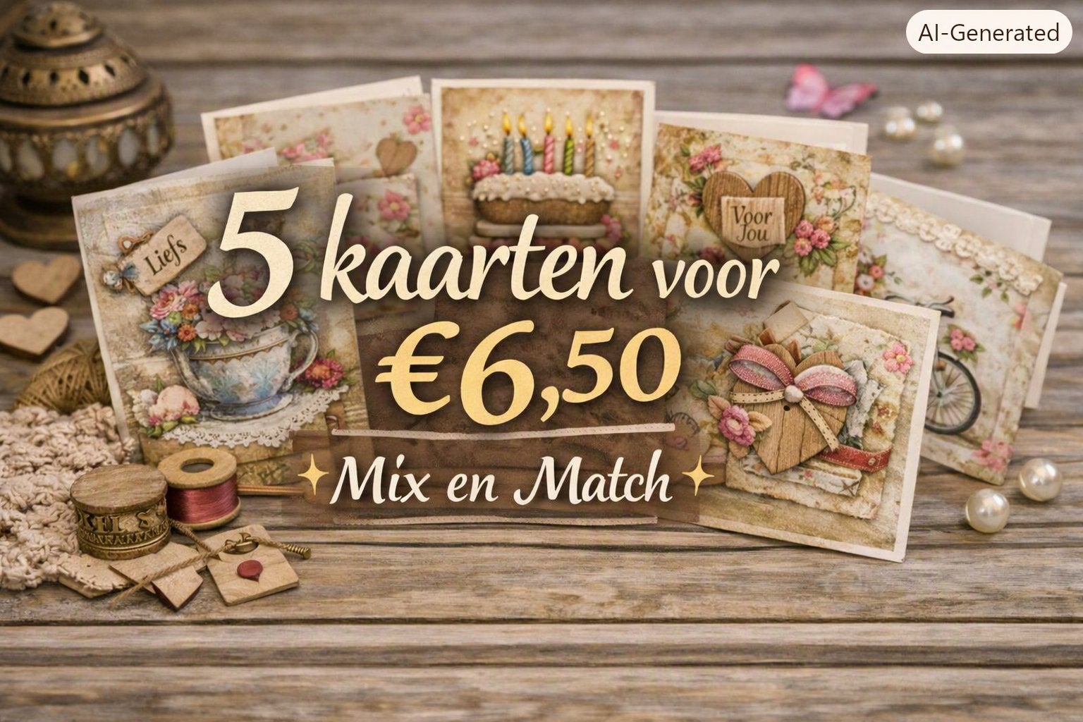 Mooie kaarten  5 voor 6,50#, Hobby en Vrije tijd, Verzenden, Nieuw, Overige thema's