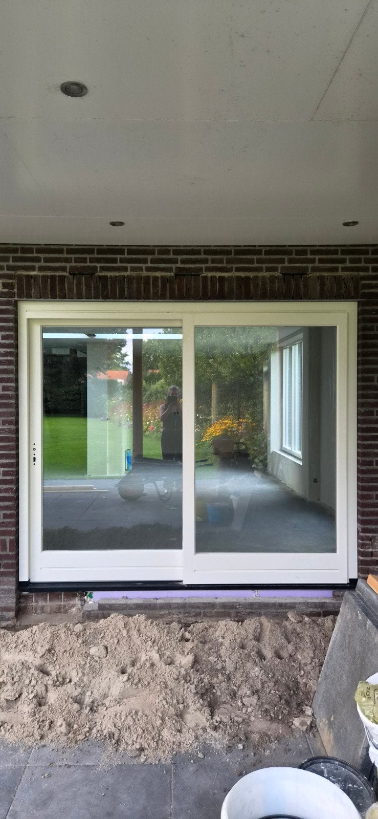 nieuw schuifpui hout HR++  h218 x b256, Ophalen, 225 cm of meer, Nieuw, Schuifpui