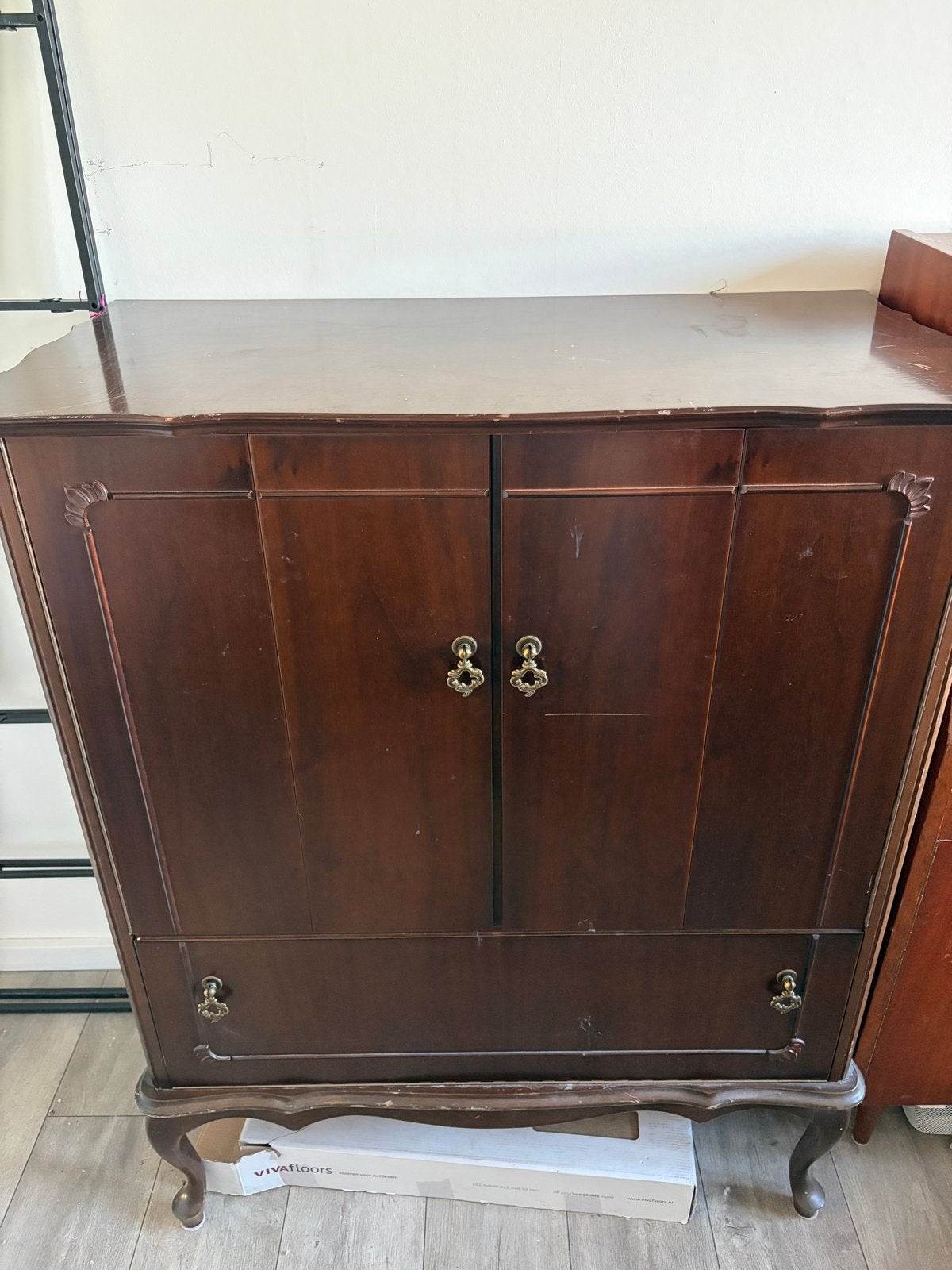 Vintage houten tv meubel/ opbergkast, Antiek en Kunst, Ophalen