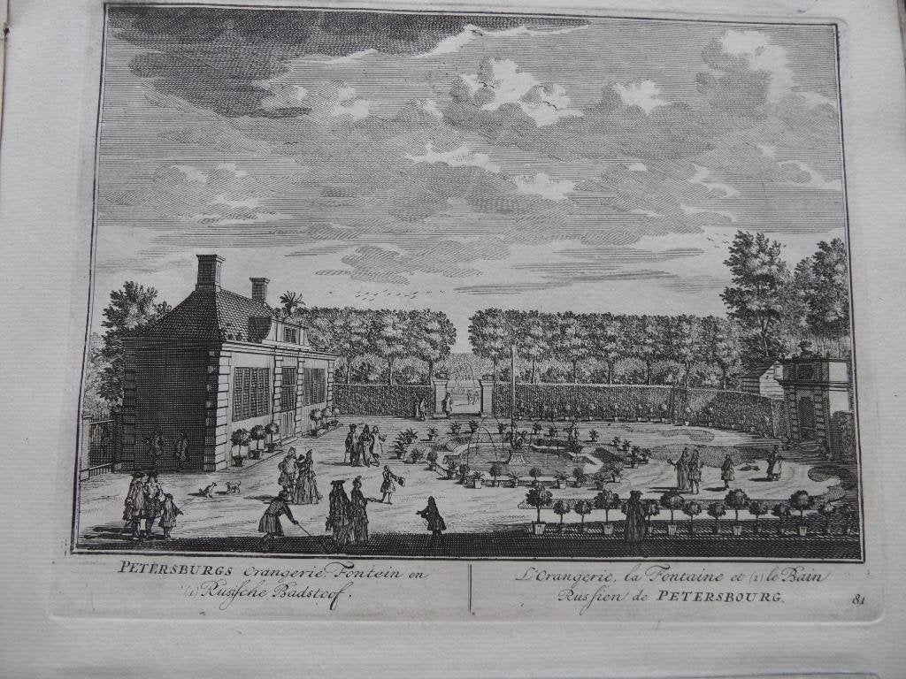81 Nigtevecht Petersburg Kopergravure 1719, Antiek en Kunst, Ophalen of Verzenden