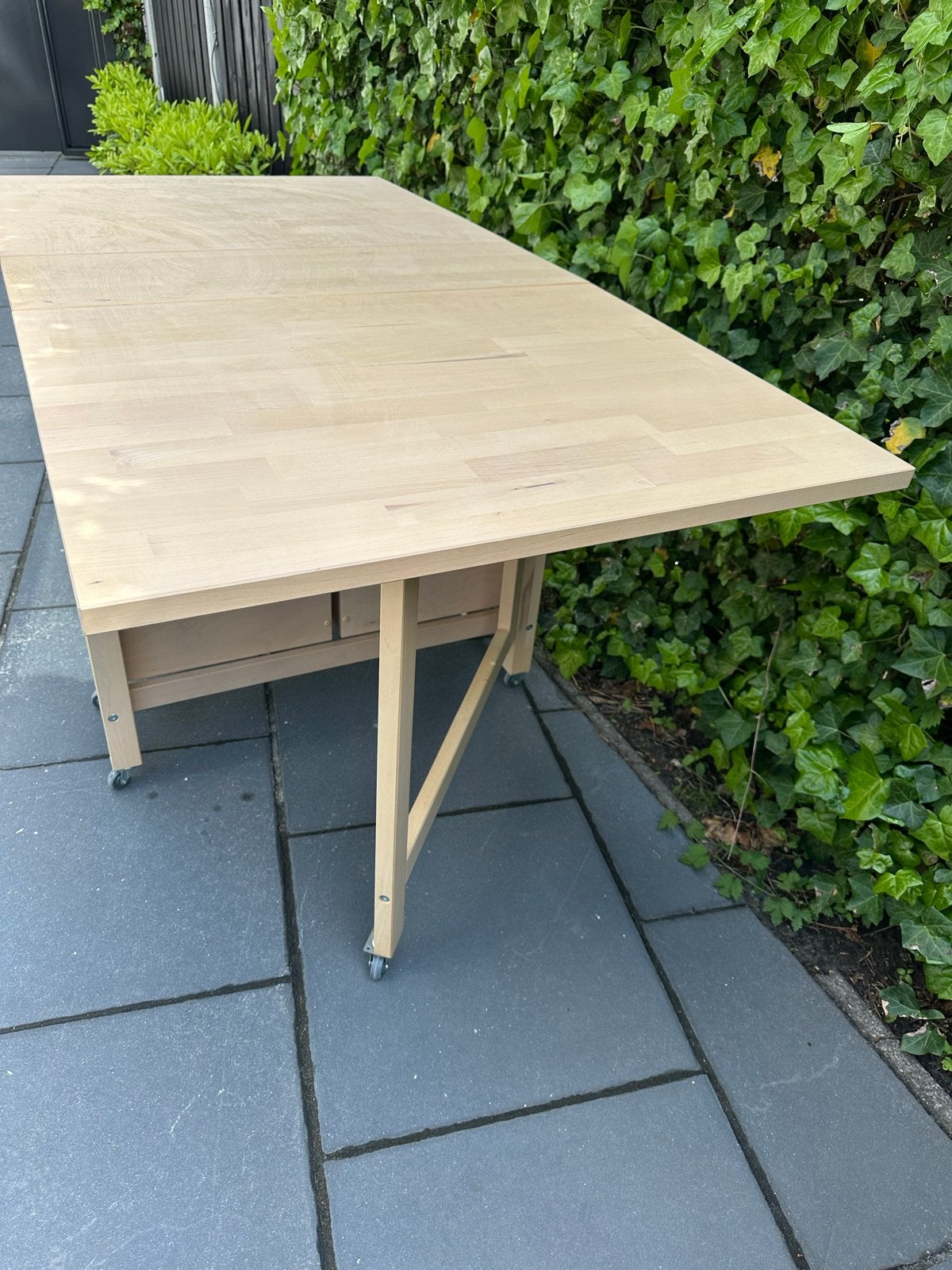IKEA Norden klaptafel berken met wielen, Ophalen, Gebruikt, 100 tot 150 cm, 50 tot 100 cm