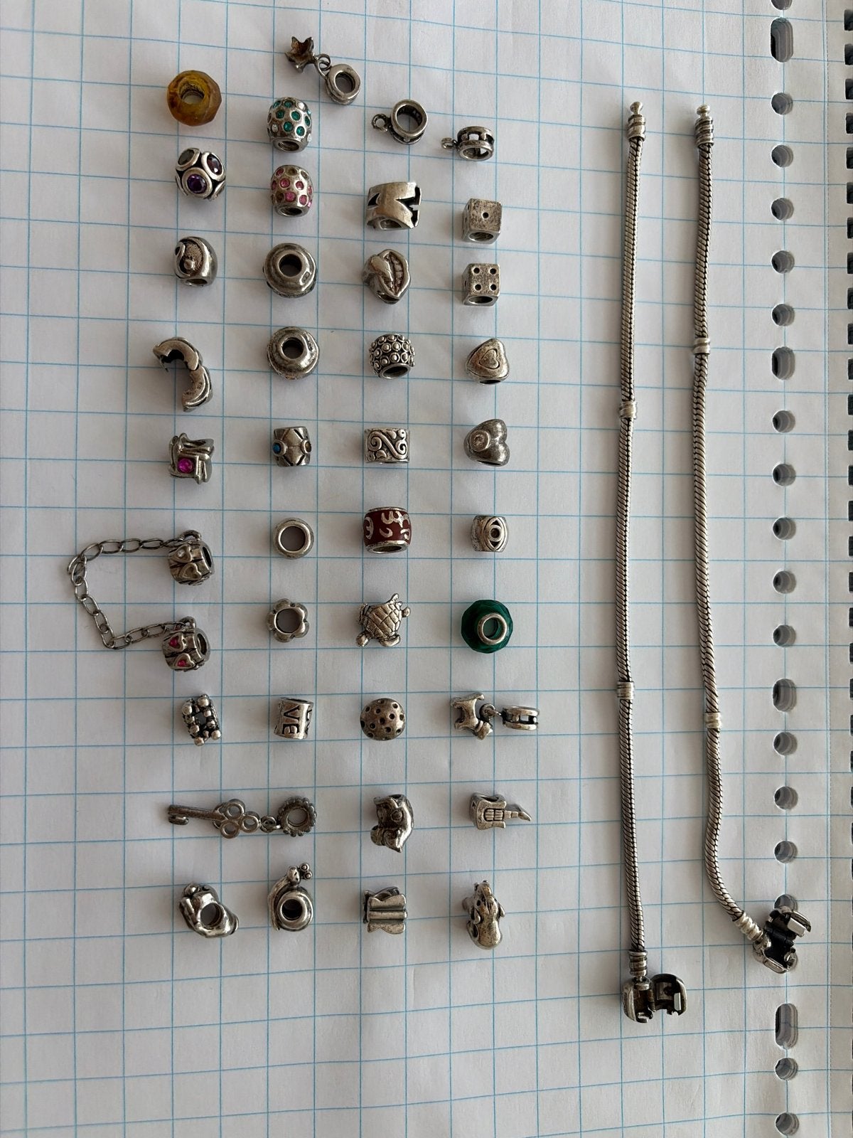 Pandora en Amora armbanden met bedels, Gebruikt, Pandora, Ophalen of Verzenden, 4 bedels of meer