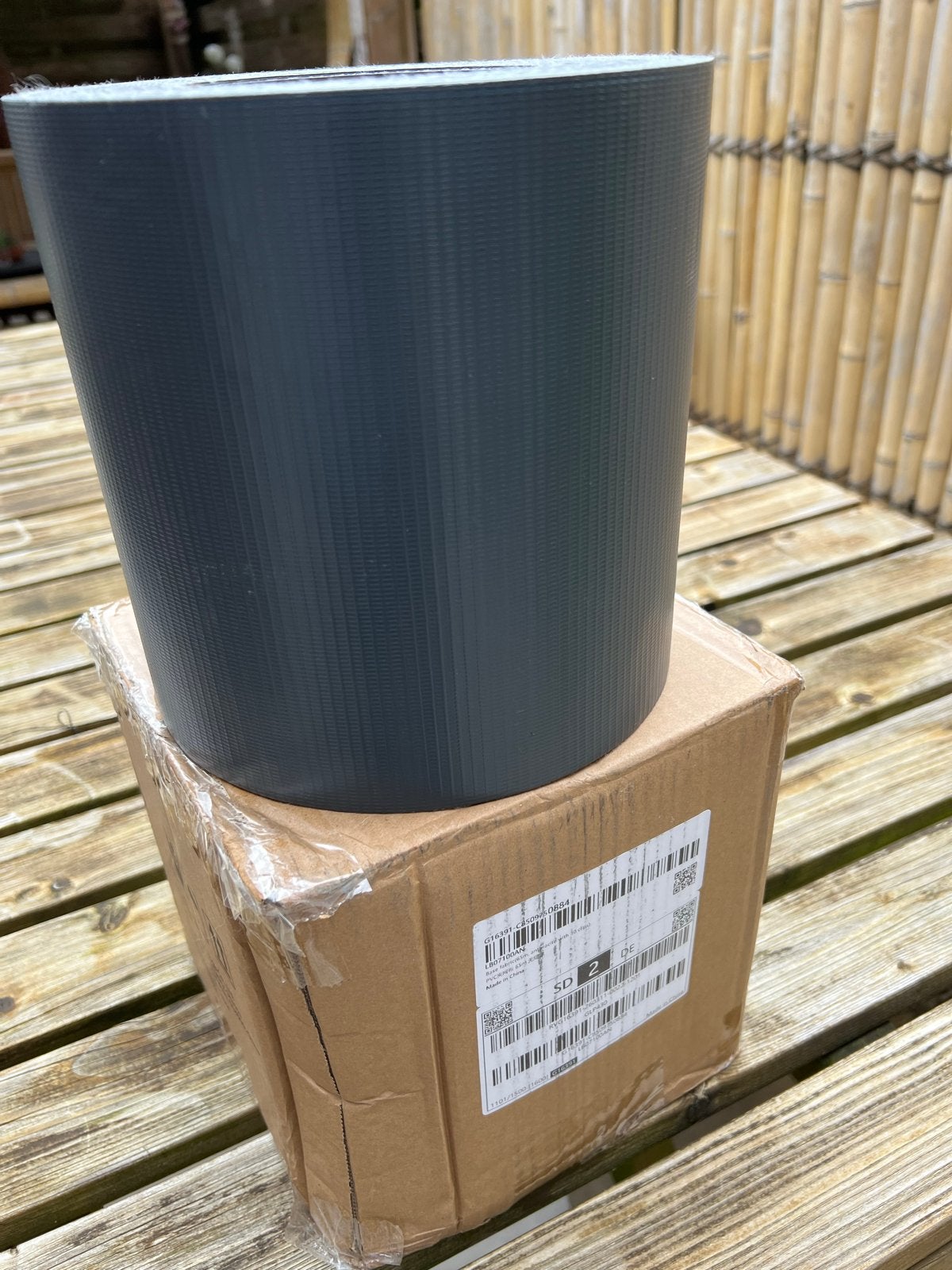 Antraciet hekwerk vlechtband op rol - Nieuw, Tuin en Terras, Tuinhekken en Hekwerk, Nieuw, Dubbelstaafmat hekwerk, Kunststof, Ophalen of Verzenden