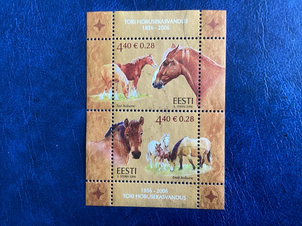 Estland -2006- Tori paarden -Mi. Blok 27, Ophalen of Verzenden, Gestempeld, Dier of Natuur
