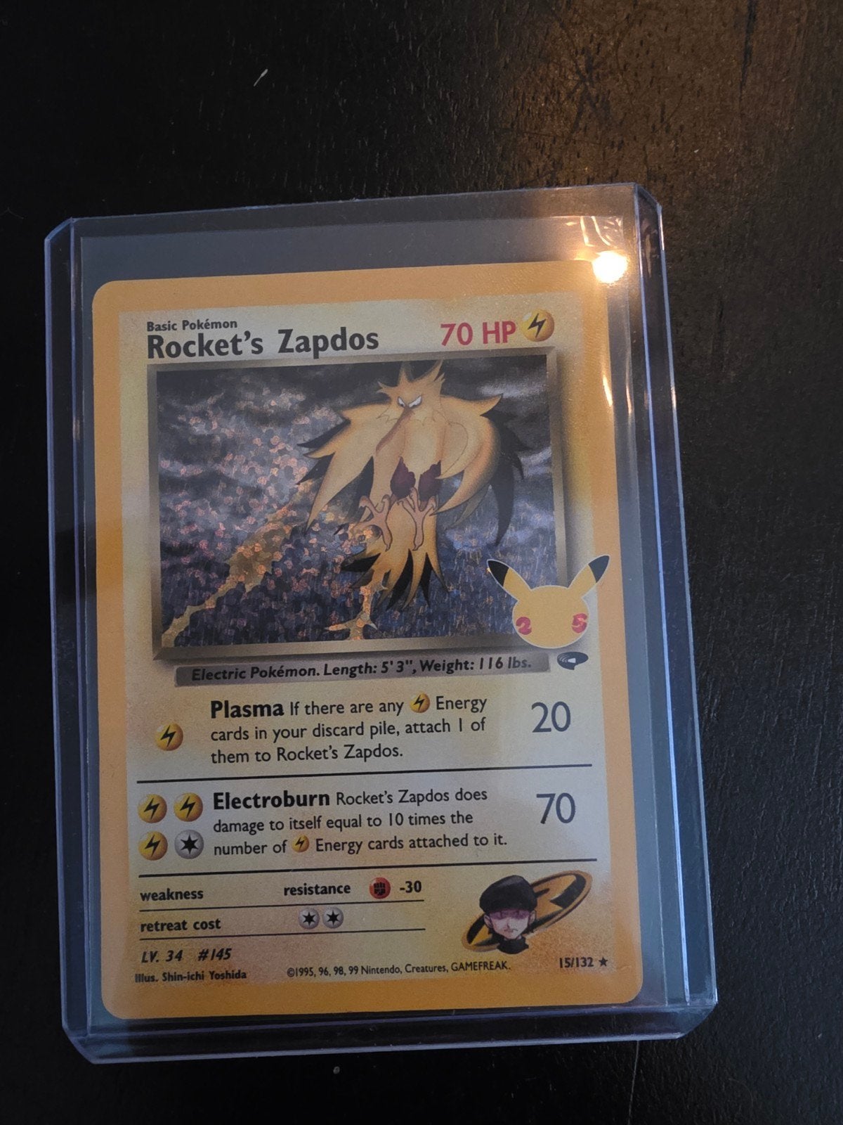 Rocket's Zapdos Pokémon Kaart - 15/132 (WOTC), Ophalen of Verzenden, Zo goed als nieuw, Losse kaart