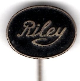 Riley zwart op zilverkleurig brommer speldje ( C_205), Ophalen of Verzenden, Zo goed als nieuw, Transport, Speldje of Pin