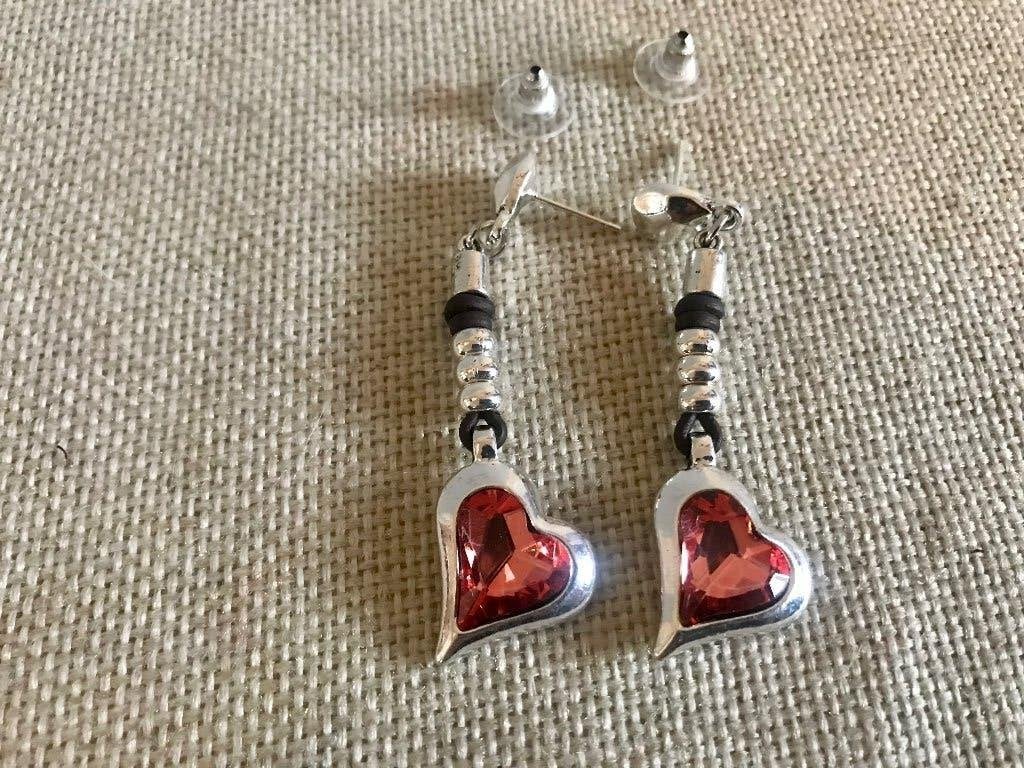 Zamak oorbellen (63) (34,- = 14,50) hartjes lang, Sieraden, Tassen en Uiterlijk, Met kristal, Overige materialen, Nieuw, Ophalen of Verzenden