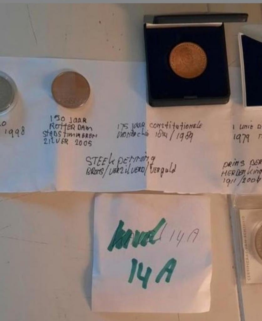 Diverse muntjes en penning kavel 14A, Postzegels en Munten, Munten | Nederland, Koningin Juliana, Verzenden, Zilver, Overige waardes