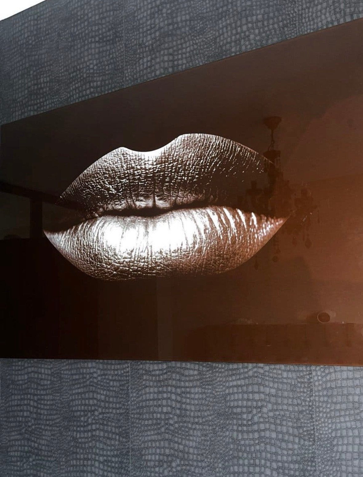 Glasschilderij lippen, Ophalen, Zo goed als nieuw