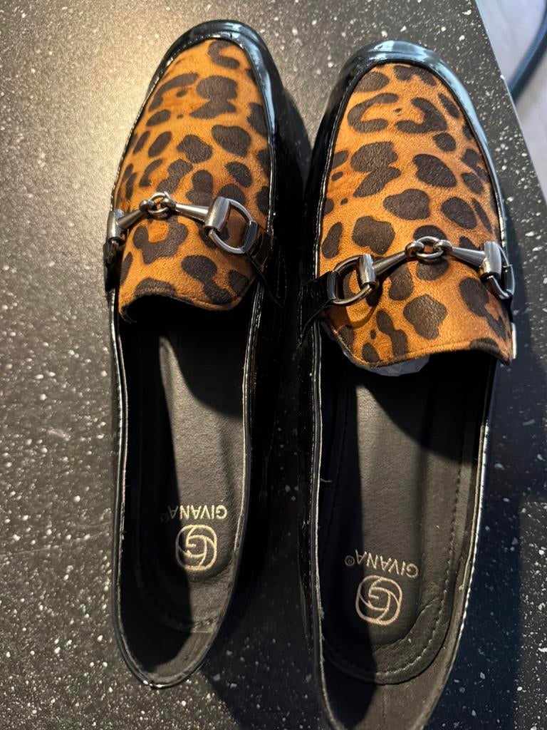 Instappers panter!, Loafers, Zwart, Nieuw, Ophalen of Verzenden