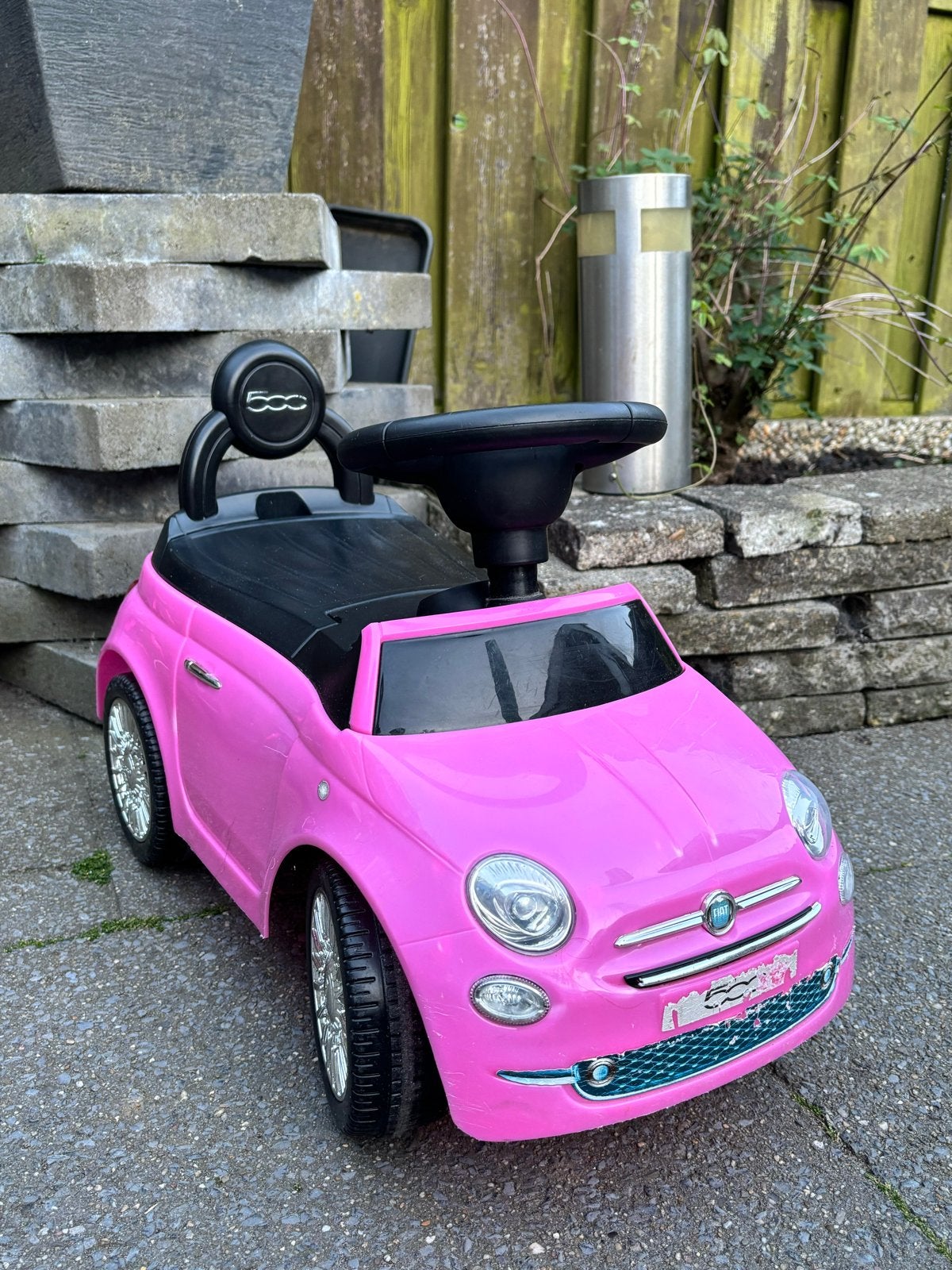 Roze Fiat 500 Loopauto voor Kinderen, Ophalen of Verzenden, Gebruikt