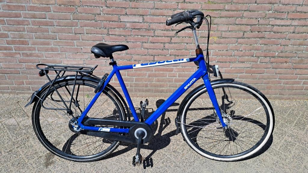 Sparta Regular Herenfiets 57 cm - Kobaltblauw, 3 versn., Fietsen en Brommers, Ophalen, Sparta, Gebruikt, Versnellingen
