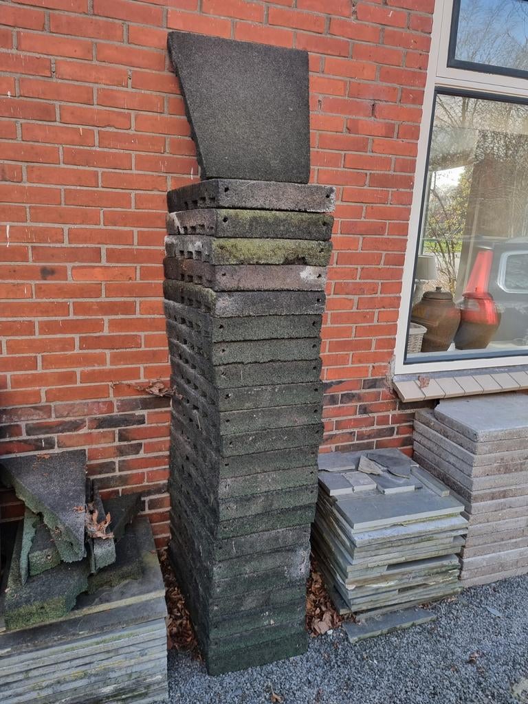 23x Zware rubber tegels voor cirkel., Ophalen, Rond