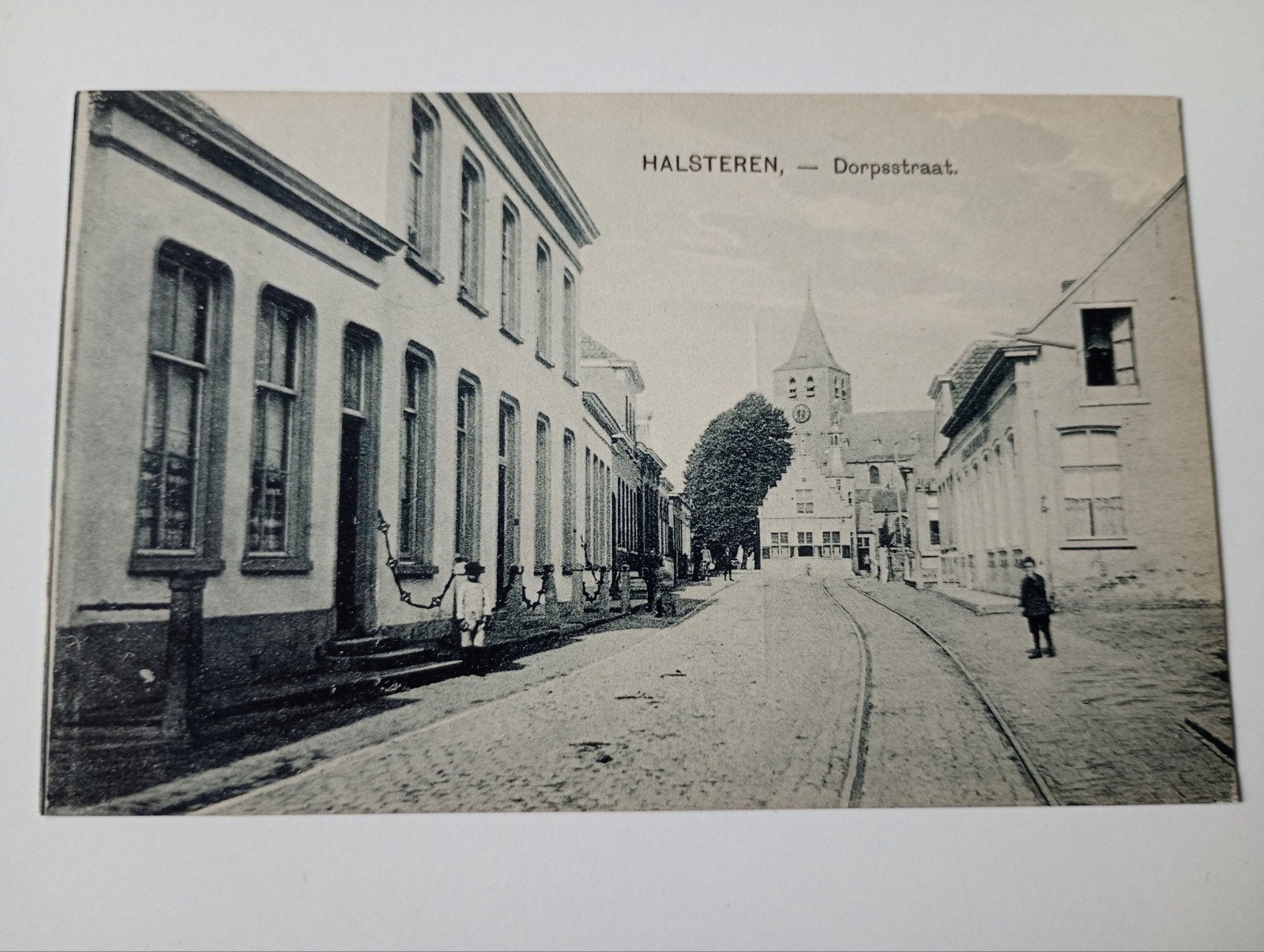 Halsteren Dorpsstraat met Tramrails, Ophalen of Verzenden, Voor 1920, Ongelopen, Noord-Brabant