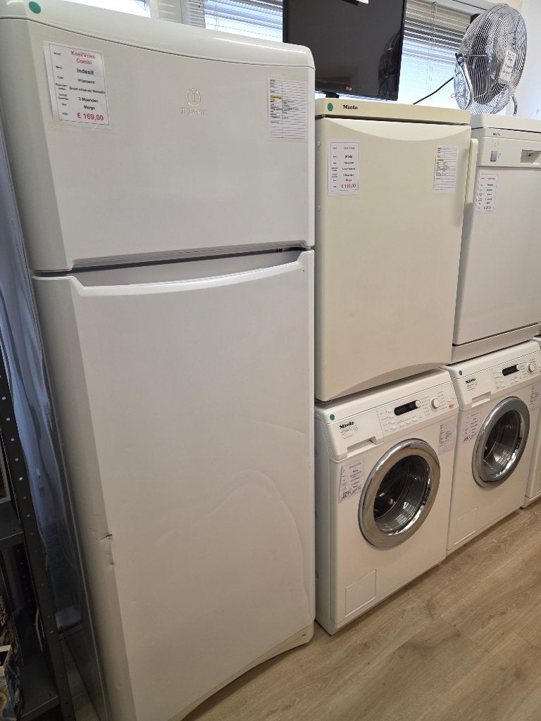 Koel/vries Combi- Indesit, Witgoed en Apparatuur, Vriezers en Diepvrieskisten, Gebruikt, Vrijstaand, 160 cm of meer, 60 tot 90 cm