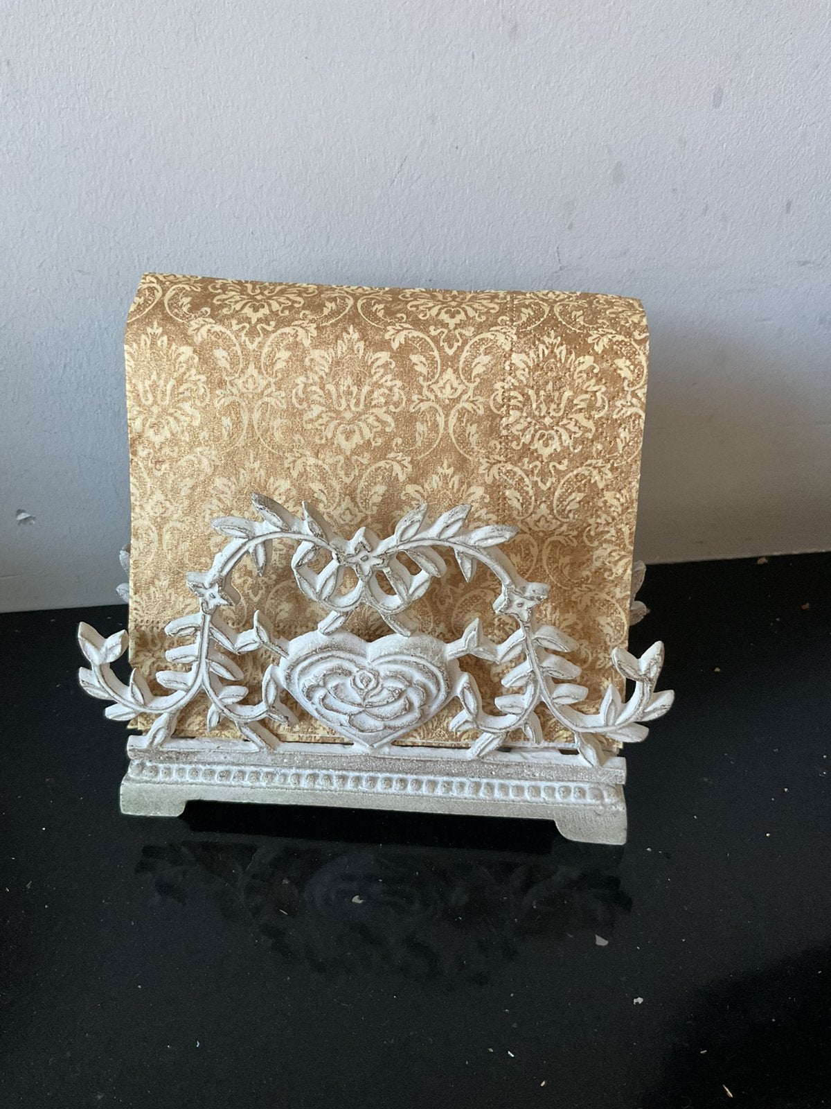 Brocante stijl servettenhouder metaal, Ophalen of Verzenden