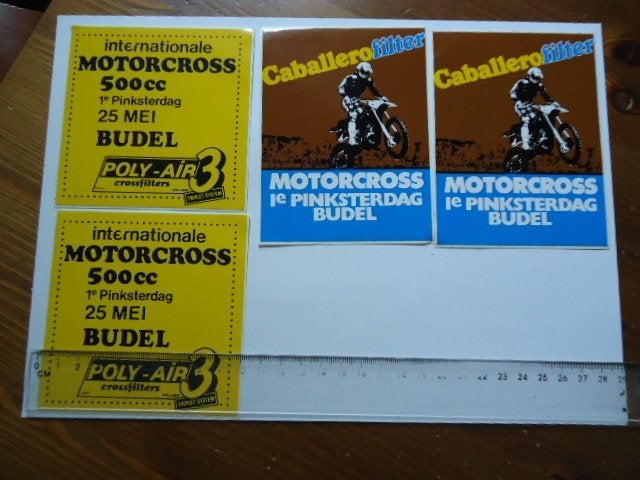 sticker oud Motorcross BUDEL motocross cross Caballero 4x, Verzenden, Zo goed als nieuw, Bedrijf of Vereniging