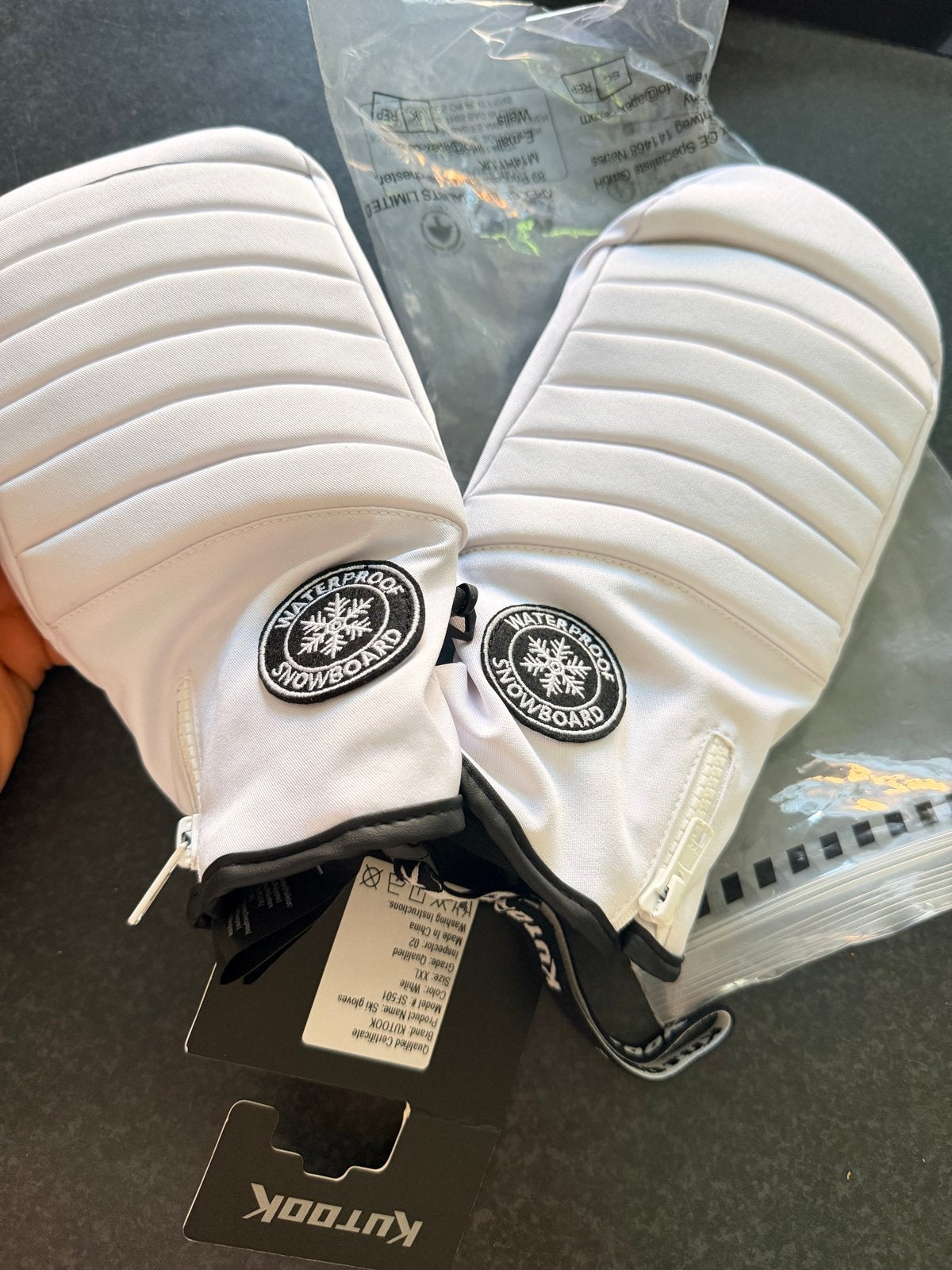 Kutook Waterdichte Snowboard Wanten - Wit (XL), Ophalen, Nieuw, Maat 46/48 (XL) of groter, Overige typen