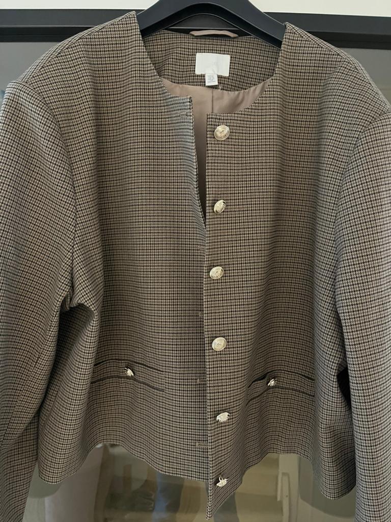 ZARA kort jasje geruit met prachtige knopen NIEUW mtXL, Ophalen of Verzenden, Zo goed als nieuw, Maat 46/48 (XL) of groter, Bruin
