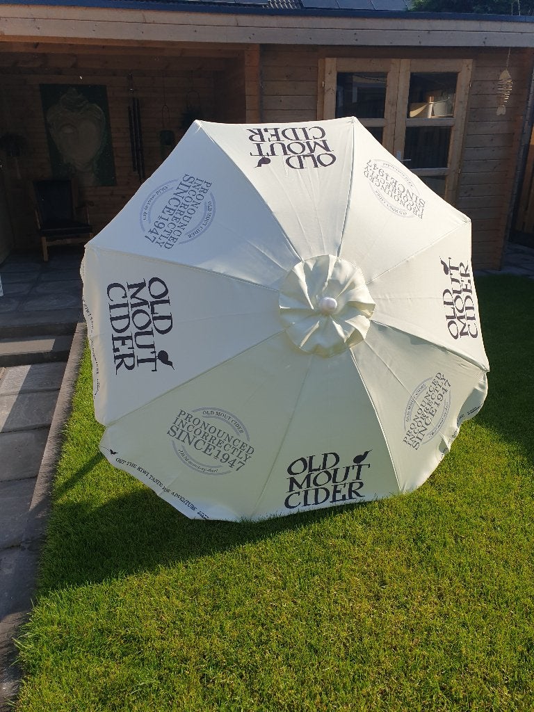 parasol reclame Old Mout Cider kiwi zonwering nieuw teflon, Ophalen of Verzenden, Nieuw, 1 tot 2 meter