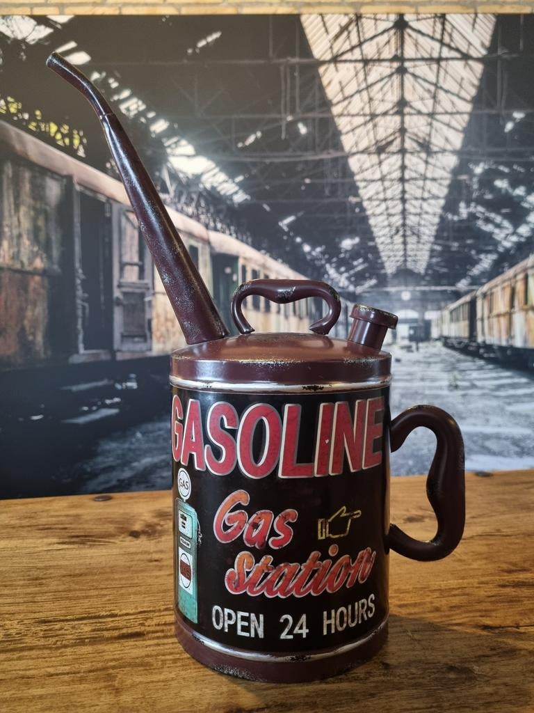 Vintage Gasoline Spaarpot - Gas Station Design, Ophalen of Verzenden, Zo goed als nieuw