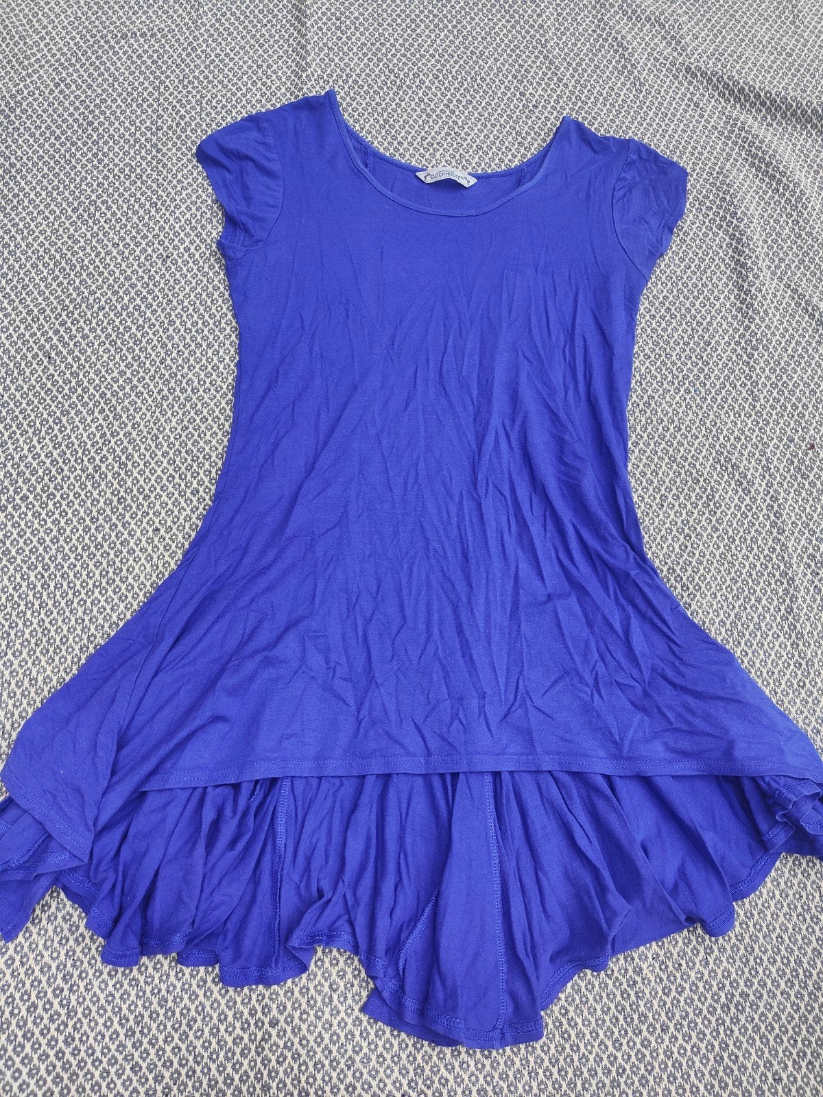 retro blauw shirt met geplooid langer achterpand - Maat M, Maat 38/40 (M), Blauw, CLOCKHOUSE, Ophalen of Verzenden