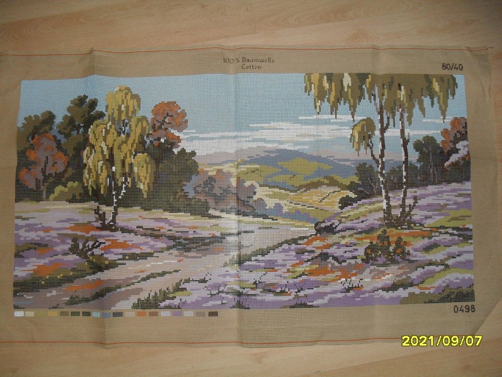 NIEUW stramien Heide/Landschap 0498. Verkoop ook DMC garens, Ophalen of Verzenden, Nieuw, Handborduren, Onderdeel of Toebehoren